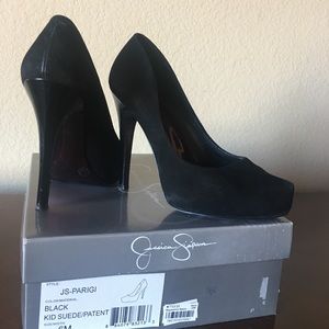 Jessica Simpson Black Suede Pumps. Size 6.5